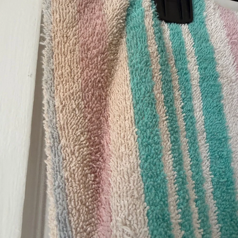 Vintage pink and green towel